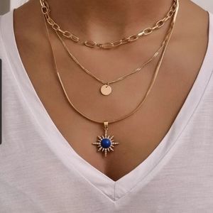 3 teird necklace trendy  chunky ⛓ #1   number one